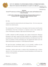 Statement on the 70th Anniversary of the Convention on the Prevention and Punishment of the Crime of Genocide